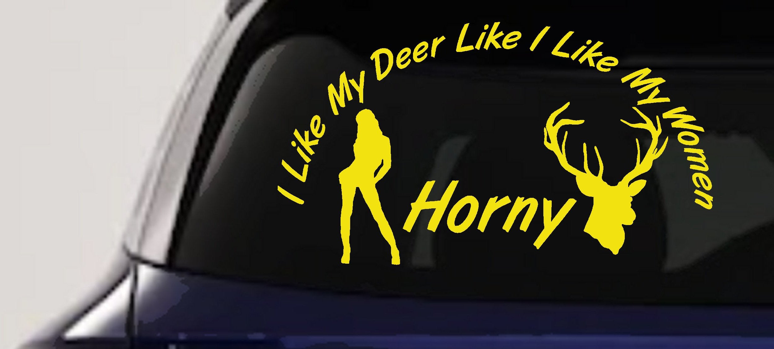 Funny Hunting Deer Horny Women Car Truck Vinyl Decal Sticker-5