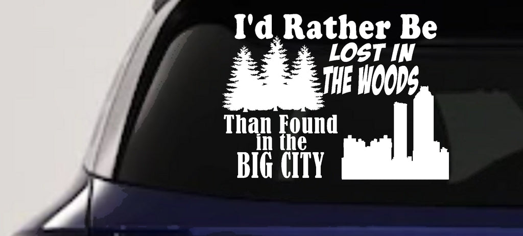 Lost in Woods Decal Car Truck Sticker Nature Lover Hiking Hunting-0