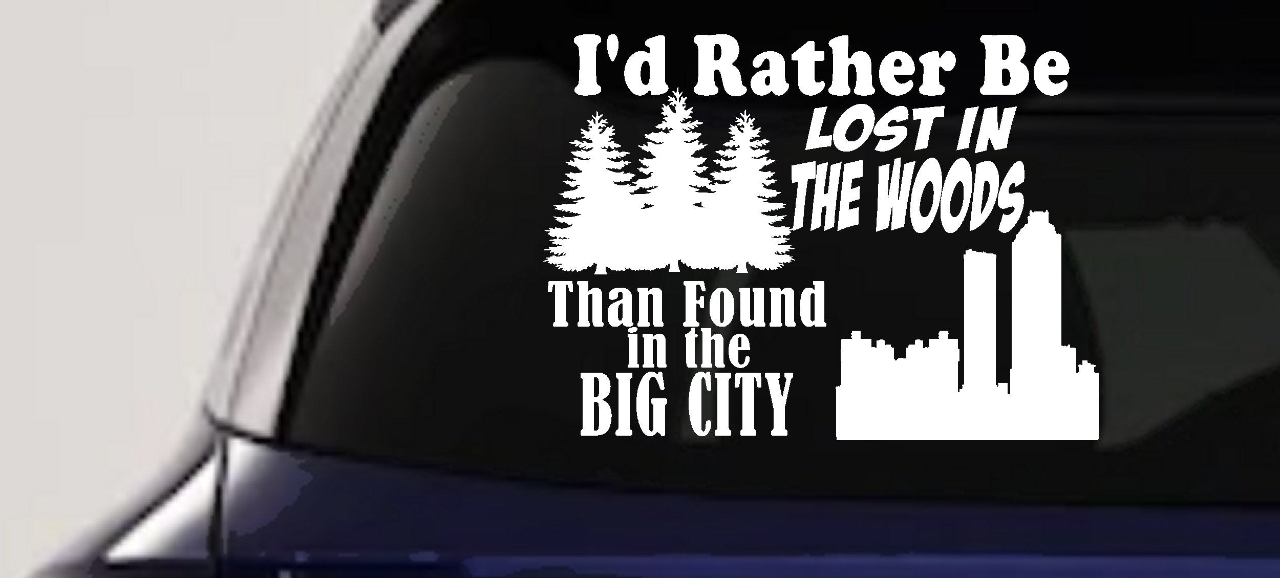 Lost in Woods Decal Car Truck Sticker Nature Lover Hiking Hunting-0