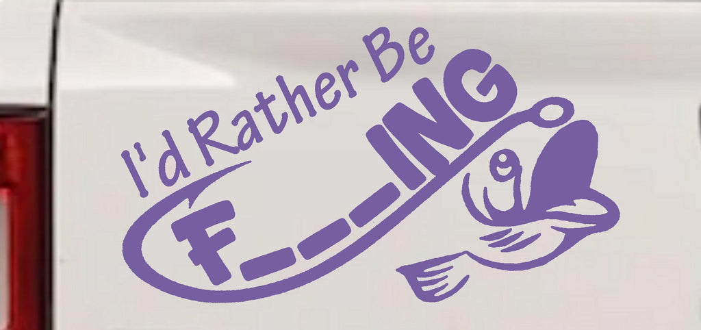 Funny Fishing Decal for Car or Truck Window - I'd Rather Be Fishing Sticker-7
