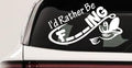 Funny Fishing Decal for Car or Truck Window - I'd Rather Be Fishing Sticker-0
