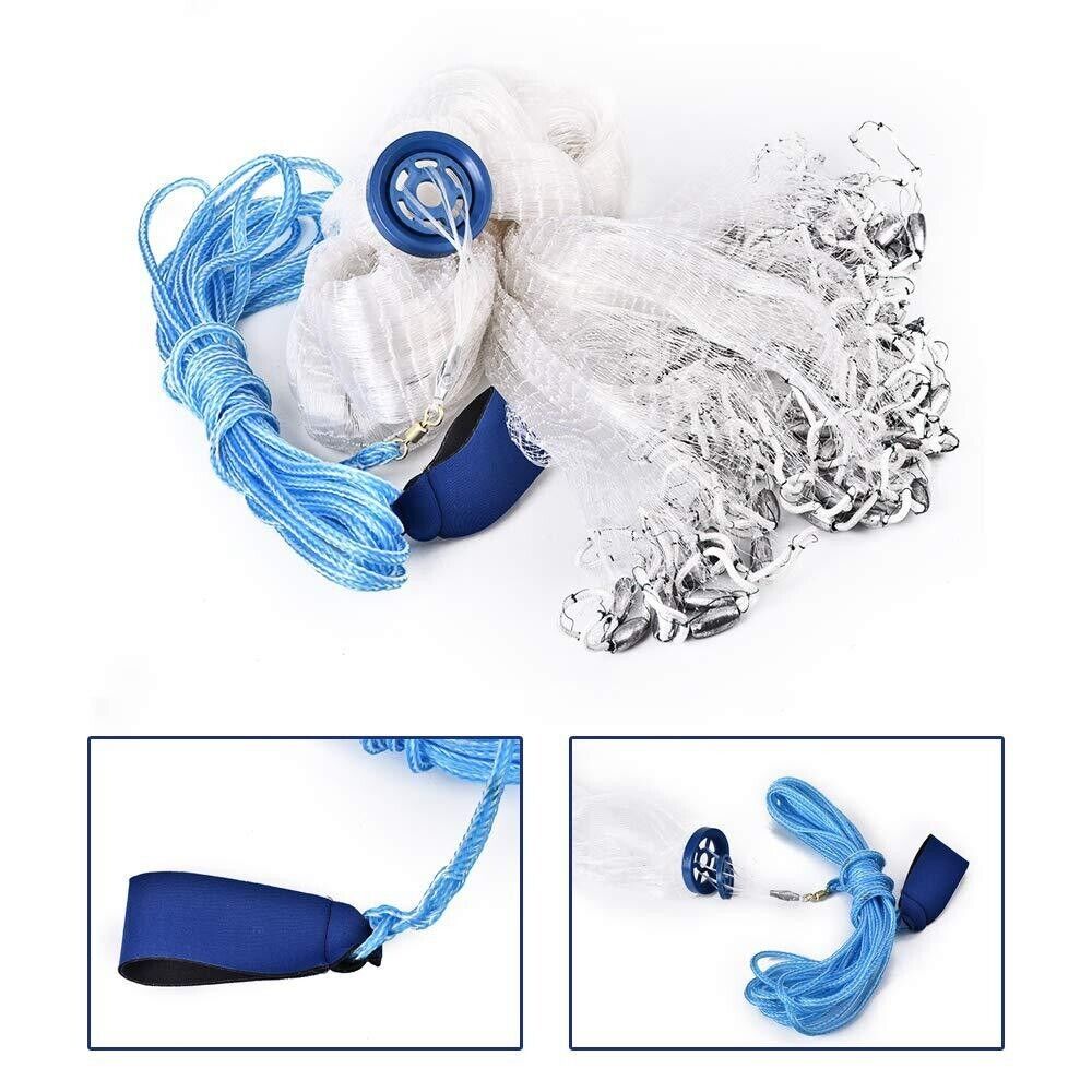 Fishing Cast Net – Easy Throw Nylon Bait Net for Fresh & Salt Water