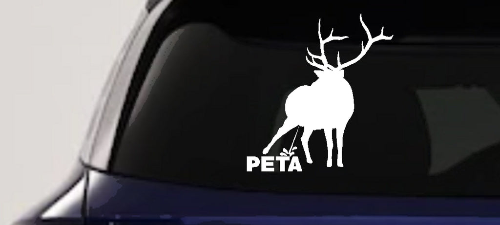 Pee On PETA Deer Hunting Vinyl Decal Sticker for Cars & Trucks-0