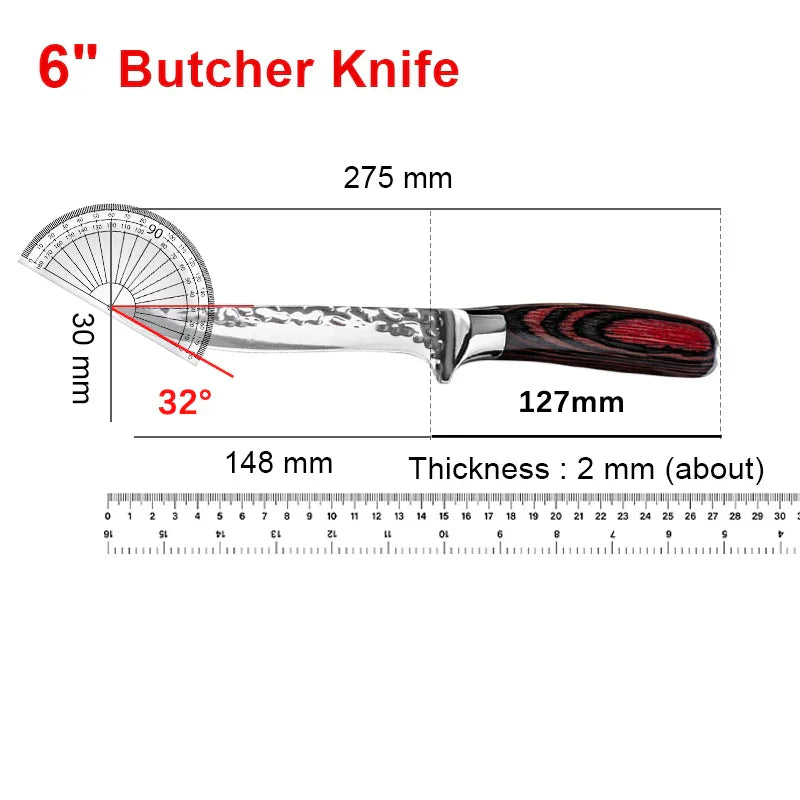 Handmade Stainless Steel Chef Boning Knife – Butcher Cleaver & Fishing Knife-4